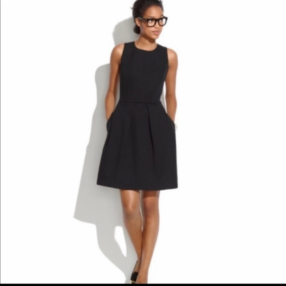 Madewell Fit & Flare Cocktail Dress, black - Size 0
